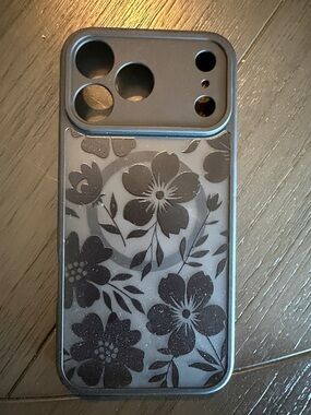Black Floral Protective Phone Case - IPhone 17 Pro Max